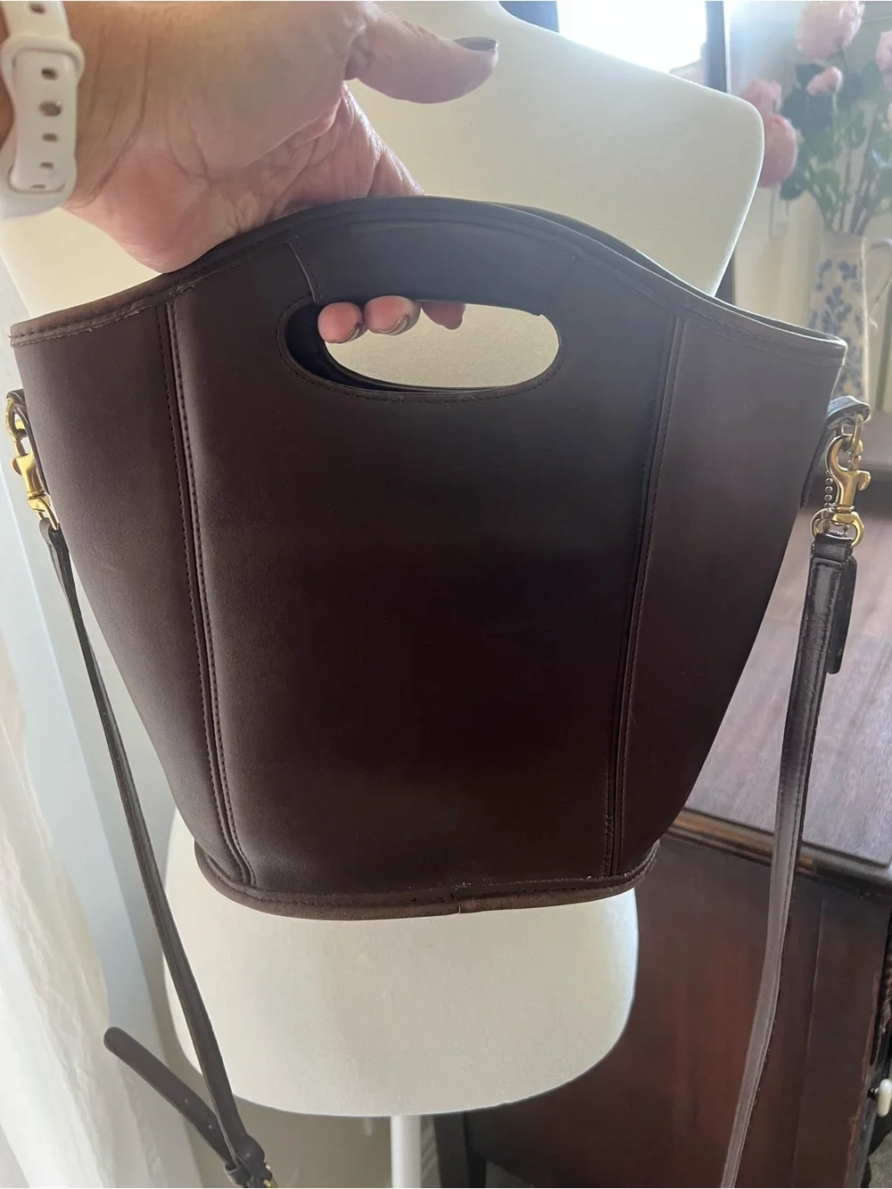 Vintage Coach Brown Leather Mini Purse (Style #9993)